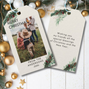 Personalisiertes Foto Weihnachtsgeschenk-Tags Geschenkanhänger