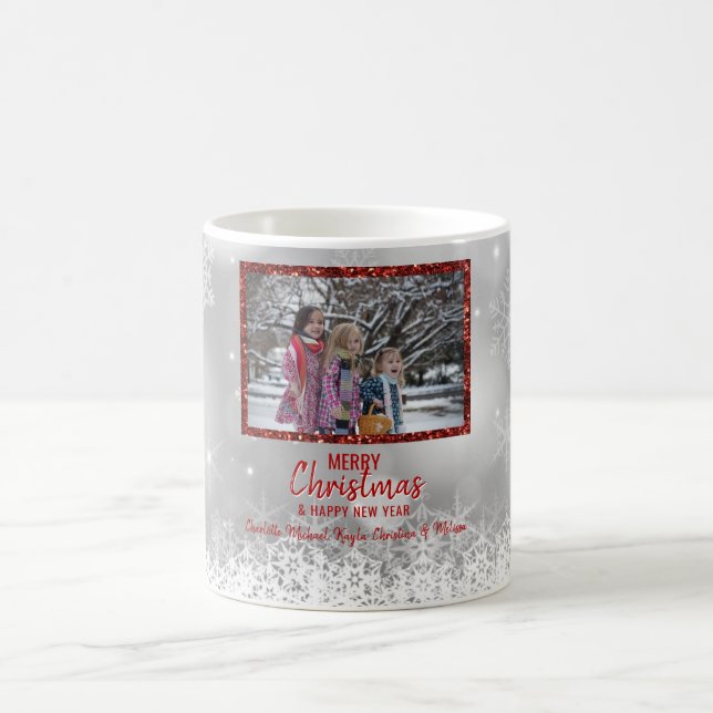 Personalisiertes FOTO Weihnachtsrote Kaffeetasse (Mittel)