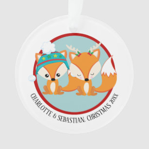 Personalisiertes Foto Weihnachtsrotes Fox Ornament