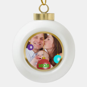 Personalisiertes Foto Weihnachtsschmuck Keramik Kugel-Ornament