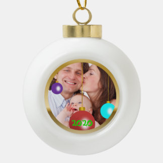Personalisiertes Foto Weihnachtsschmuck Keramik Kugel-Ornament