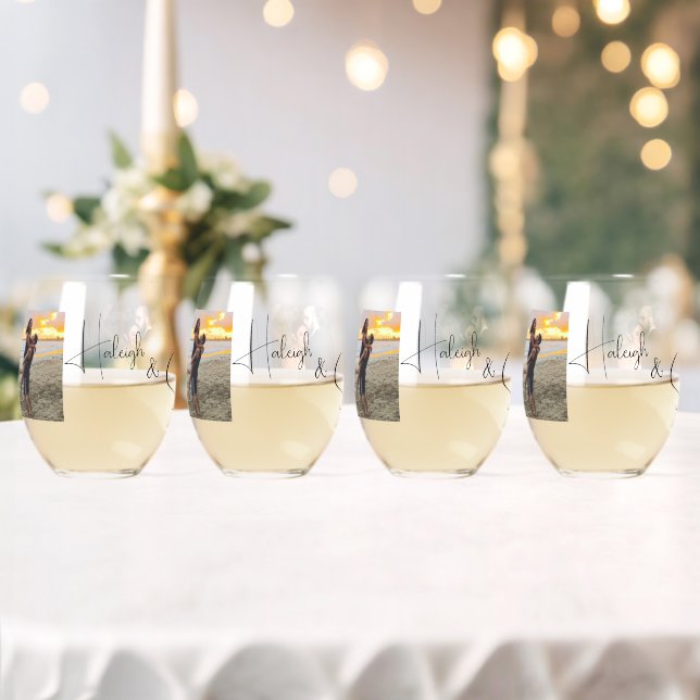 Personalisiertes Foto Weinglas Ohne Stiel (Insitu (Hochzeit))