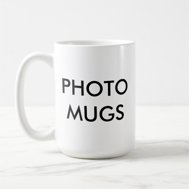 Personalisiertes Foto Weiße Tasse Blank (Links)