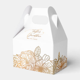 Personalisiertes Foto White Rose Gold Hochzeit Geschenkschachtel