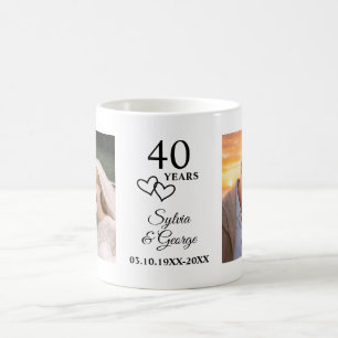 Personalisiertes Foto zum 40. Hochzeitstag Geschen Kaffeetasse