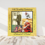 personalisiertes Foto zum 50. Geburtstag der golde Leinwanddruck<br><div class="desc">Erstellen Sie Ihre eigene Foto-Collage für ein einzigartiges Geschenk zum 50. Geburtstag. Dieses elegante und moderne Design hat eine goldfarbene und schwarze Farbpalette mit Glitzer und Textur. Die Fotovorlage ist für Sie bereit, 4 Ihrer Lieblings-Fotos aus den letzten 50 Jahren hinzuzufügen, im Uhrzeigersinn von oben verlassen. Ihre Fotos sind Set...</div>