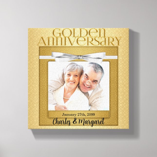 personalisiertes Foto zum 50. Jubiläum 8x8 Leinwanddruck (Vorderseite)