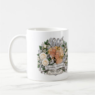 Personalisiertes Foto zum 60. Hochzeitstag Kaffeetasse