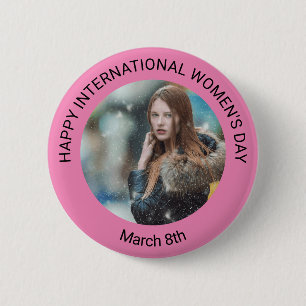 Personalisiertes Foto zum Frauentag   8. März Button