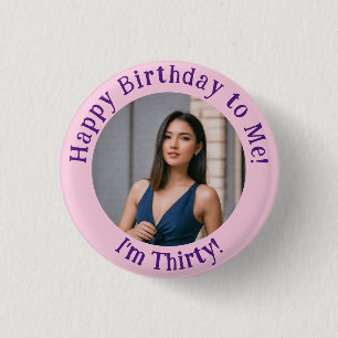 Personalisiertes Foto zum Geburtstag, Ihr Abzeiche Button