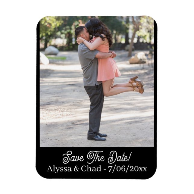 Personalisiertes Foto zum Speichern des Datums-Mag Magnet (Vertikal)