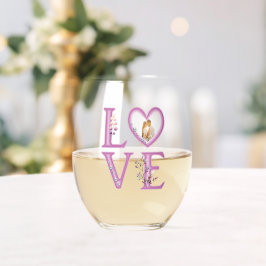 Personalisiertes Foto zum Valentinstag Weinglas Ohne Stiel