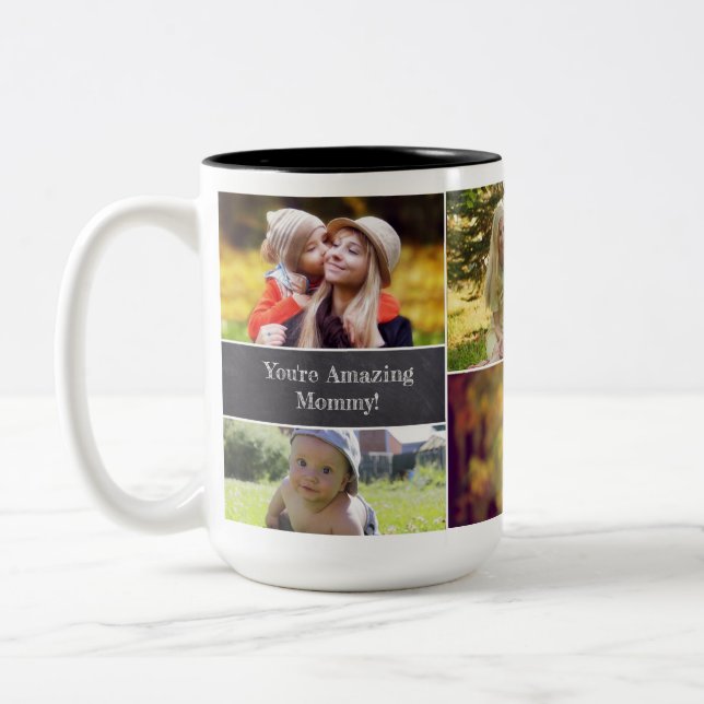 Personalisiertes Foto Zweifarbige Tasse (Links)