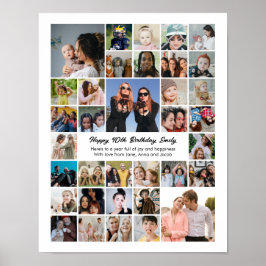 Personalisiertes Fotocollage-Geburtstagsgeschenk Poster