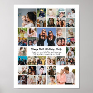 Personalisiertes Fotocollage-Geburtstagsgeschenk Poster