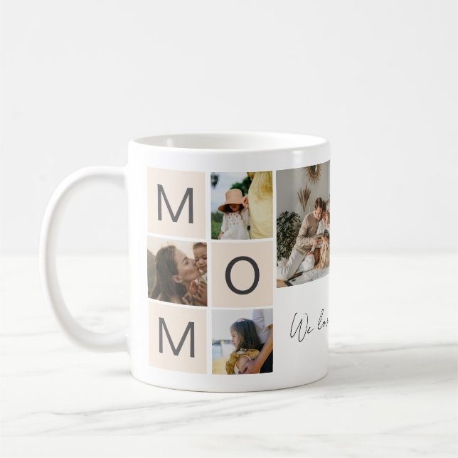 Personalisiertes Fotocollage-Geschenk zum Mutterta Kaffeetasse (Links)