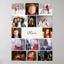 Personalisiertes Fotocollagenposter mit Namen