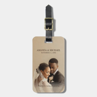 Personalisiertes Fotogeschenk mit Namen und Hochze Gepäckanhänger
