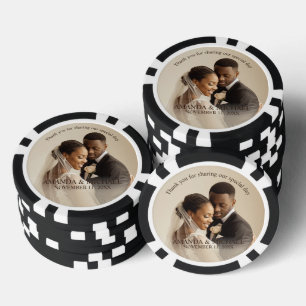 Personalisiertes Fotogeschenk mit Namen und Hochze Pokerchips