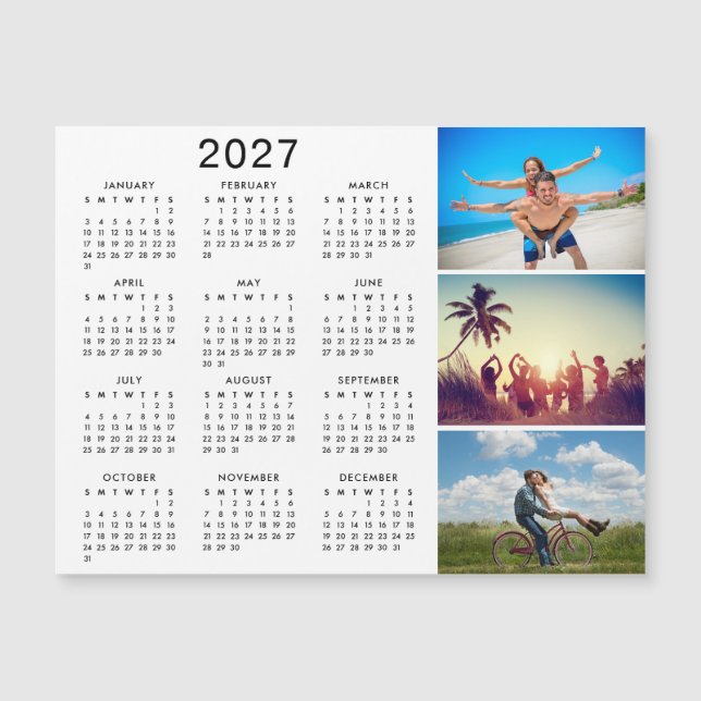 Personalisiertes Fotomaterial 2025 Kalender Magnet (Vorderseite)