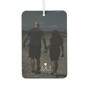 Personalisiertes Fotopaar-Geschenk zum Jahrestag A Autolufterfrischer