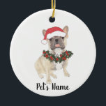 Personalisiertes Französisch (Blauer Tierfarbe) Keramik Ornament<br><div class="desc">Machen Sie die schöne Liste in diesem Jahr mit einem personalisierten Ornament Ihrer Lieblings-kleine Elf!</div>
