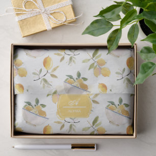 Personalisiertes französisches Land-Limonen-Muster Seidenpapier