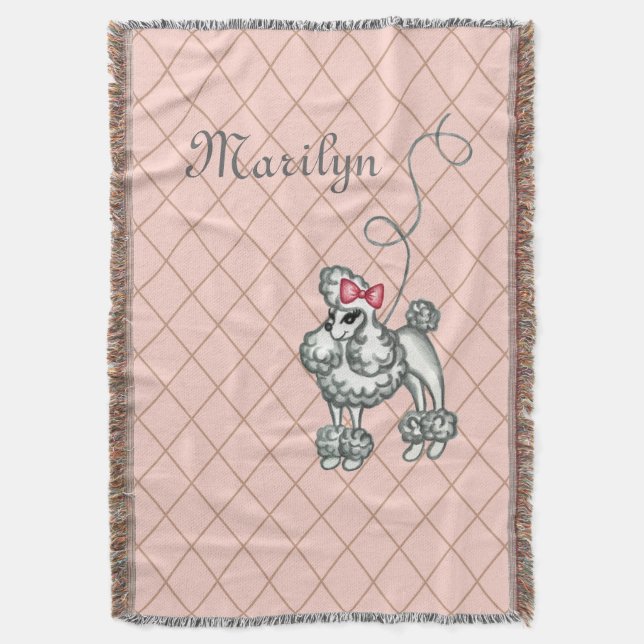 Personalisiertes französisches Poodle-Blanket-Gesc Decke (Vorderseite Vertikal)