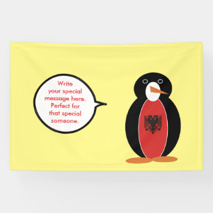 Personalisiertes Frau Pinguin Albanien Banner