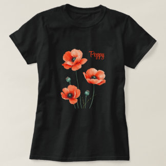 Personalisiertes Frauen-T-Shirt mit hübschen Mohnb T-Shirt