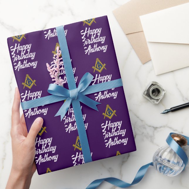 Personalisiertes Freimaurer-Maß-Geburtstagsgeschen Geschenkpapier (Schenken)