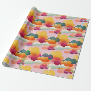 Personalisiertes, freudvolles Watercolor-Wrapping- Geschenkpapier
