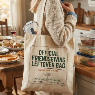 Personalisiertes Friendsgiving-Resteverpackung lus Tragetasche