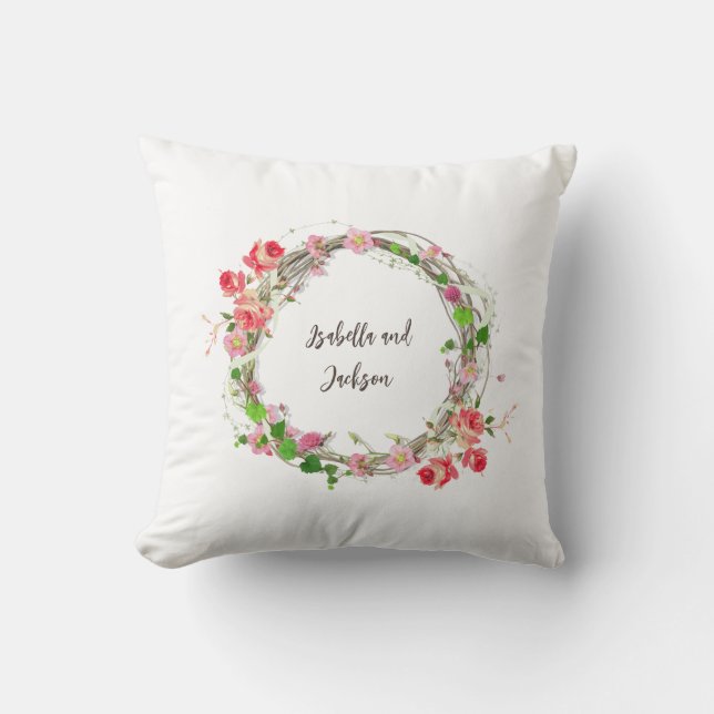 personalisiertes frisch verheiratetes Ehepaar mit  Kissen (Vorderseite)