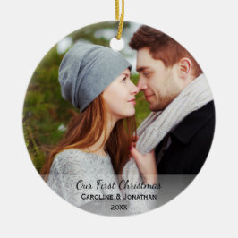 Personalisiertes frisch verheiratetes Foto - Unser Keramikornament