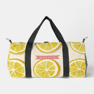 Personalisiertes Frisches Zitronenscheiben-Muster  Duffle Bag