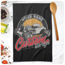 Personalisiertes Frisierte Auto Garage Retro Custo