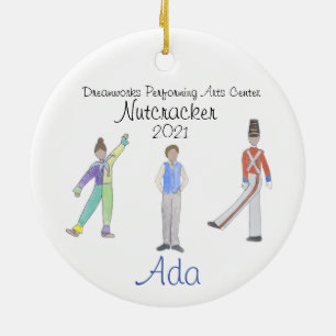 Personalisiertes Fritz/Solid/Blume Nutcracker Cera Keramik Ornament