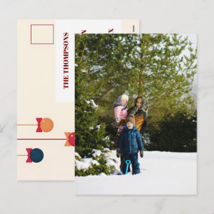 Personalisiertes Frohe Feiertage Familien Winter D Feiertagspostkarte