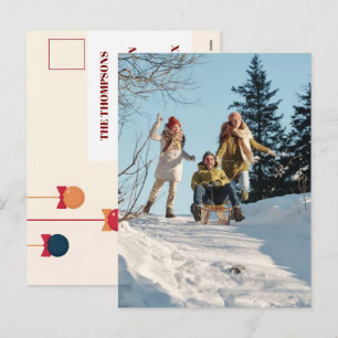 Personalisiertes Frohe Feiertage Familien Winter D Feiertagspostkarte