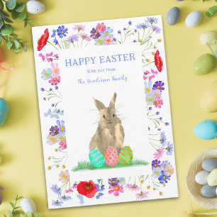 Personalisiertes Frohe Ostern Süßer Hase Wilde Blu Feiertagskarte