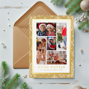 Personalisiertes Frohe Weihnachten 5 Foto Goldfoli Folien Feiertagskarte