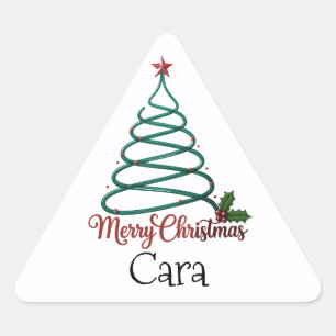 Personalisiertes Frohe Weihnachten Benutzername Ge Dreieckiger Aufkleber