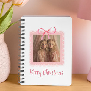 Personalisiertes Frohe Weihnachten Familienfoto-No Notizblock