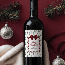 Personalisiertes Frohe Weihnachten Gastgebergesche Weinetikett