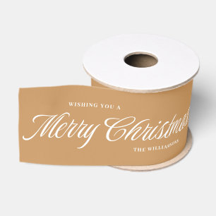 Personalisiertes Frohe Weihnachten Goldband Ripsband