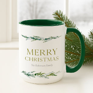 Personalisiertes Frohe Weihnachten Grünzeug Tasse
