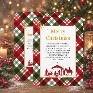 Personalisiertes Frohe Weihnachten Kariert & Bibel