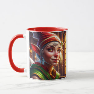 Personalisiertes Frohe Weihnachten Oma Süßer Elf Tasse
