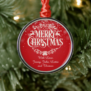 Personalisiertes Frohe Weihnachten Ornament Aus Metall